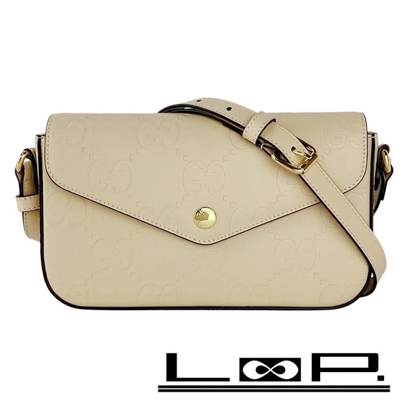 Gucci Handbags - Gucci GG Super Shoulder Bag Leather Beige